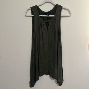 Grace Elements Small Hunter Green Shimmer Metallic Sleeveless Shark Bite…